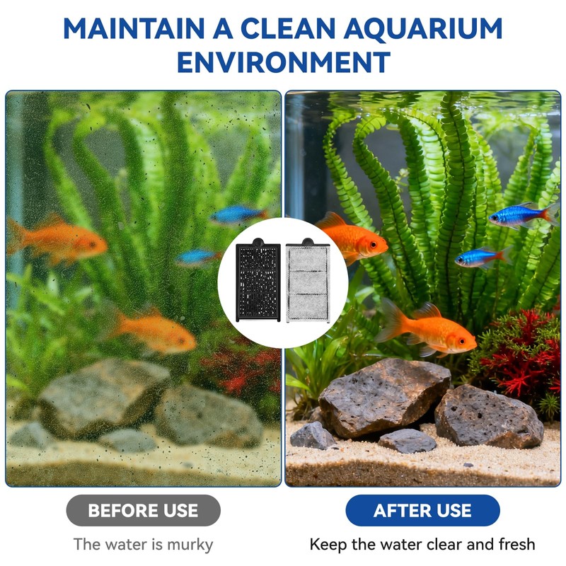 FKBYM 2 Pack Carbon Cartridge Replacement Insert for Aquatop Pisces