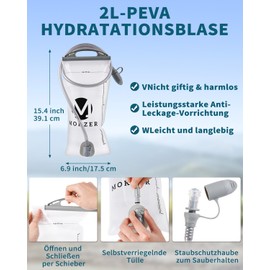 mokzer Running Waist Pack M W Lightweight, Reflective, Breathable Running Backpack with 2L Soft Water Bag, Black