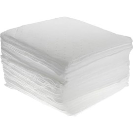 PRO-SAFE White Oil Sorbent Maximum Absorbency Polypropylene Pads: 17" x 15" Each (100 Pack)