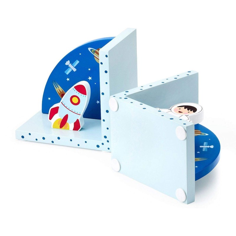 Mousehouse Gifts Wooden Children's Bookends for Boys or Girls Nursery
