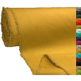 A-Express 100% Cotton Canvas Fabric Material Dressmaking Cloth Curtain Bags 145cm 57" Wide 250GSM Sold Per Meter - 1 Meter 100cm x 145cm Mustard