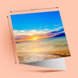 1 x Greeting Card Beach Sunset Holiday Sea Ocean Travel - Blank Birthday Celebration Anniversary #8090