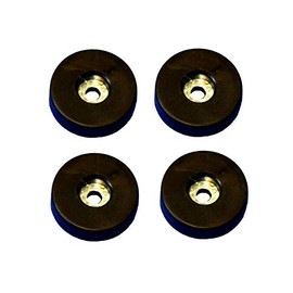 Round Rubber Feet with Washer - 1/2” H x 1 1/4” D Tapered Rubber Feet with Steel Washer - Rubber Feet for Furniture - Rubber Feet for Electronics - Rubber Feet for Appliances, Equipment (4)