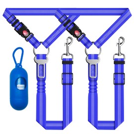 Seyezo Dog Car Seat Belt for Car, 3 Piece Set Retractable Dog Car Harness Adjustable Reflective Dog Seatbelt for Vehicle Headrests, Dog Safety Restraint Seatbelt Heavy Duty& High Elastics, Navy Blue