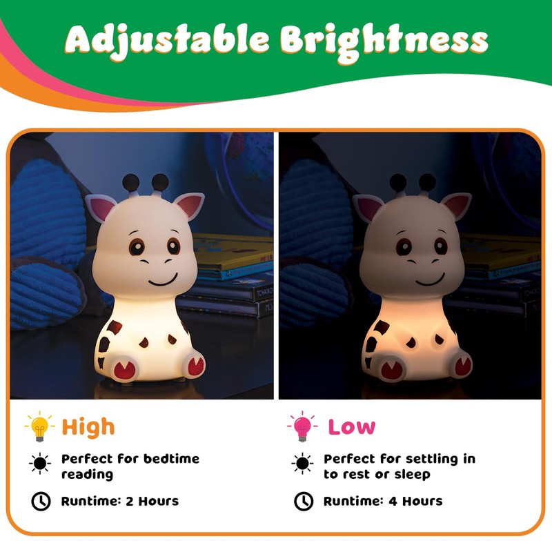 LitezAll Giraffe Squishable Silicone Lantern – Color Changing Night Light