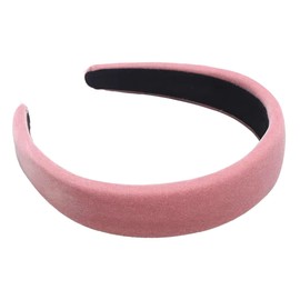 Lvyeer Pink Velvet Padded Headbands for Women Fashion Non slip Comfortable Head Bands for Women (Pink, one size)