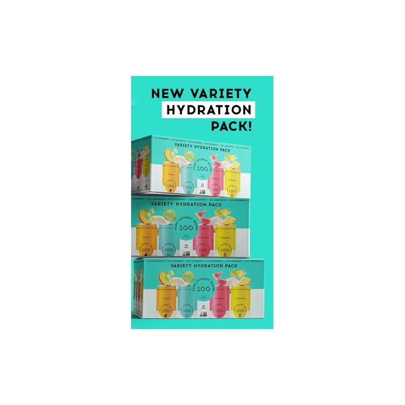 100 Coconuts 11 fl oz, Pack of 12 (Variety Pack,