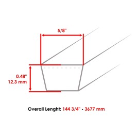 Caltric 604817 54" Deck Belt For Hustler Raptor SD / Raptor SDX Mower 144 3/4" X 5/8"