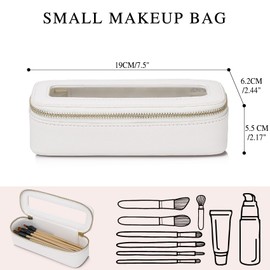 Pinkmik Makeup Brush Bag Slim Clear Makeup Bag Transparent Travel Cosmetic Case & Toiletry Bag with Zipper Small Beatuy Makeup Bag Purse Organizer for Women