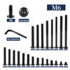 M6 x 15 mm, 10 tornillos hexagonales de cabeza plana,