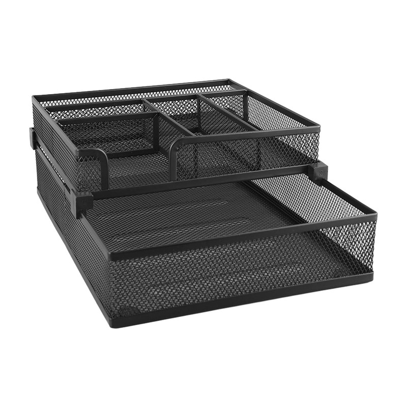 2 Tier Paper Tray Double Layer Metal Mesh Paper Tray