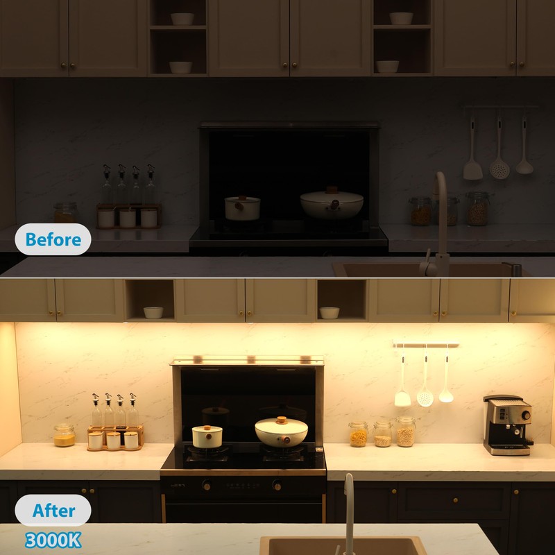 Litever Under Cabinet Lighting Kit Plug in, 6 pcs 12