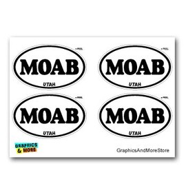 GRAPHICS & MORE Moab Utah Euro Oval - Set of 4 - Window Bumper Locker Stickers