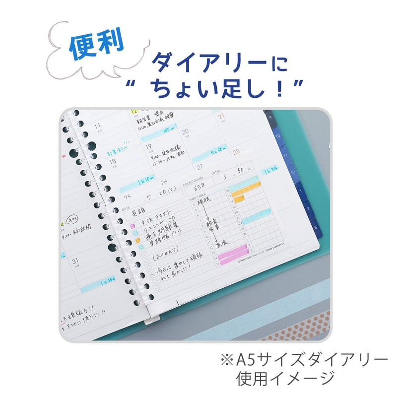 Maruman L1438 B7 Time Planning Mini Loose Leaf, 50 Sheets,