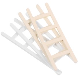 OATIPHO Miniature Ladder, 4pcs Mini Wooden Step Ladder Christmas Tree Ornament Doll House Furniture Models Ladder Fairy Ladder Garden Ornament Ladder