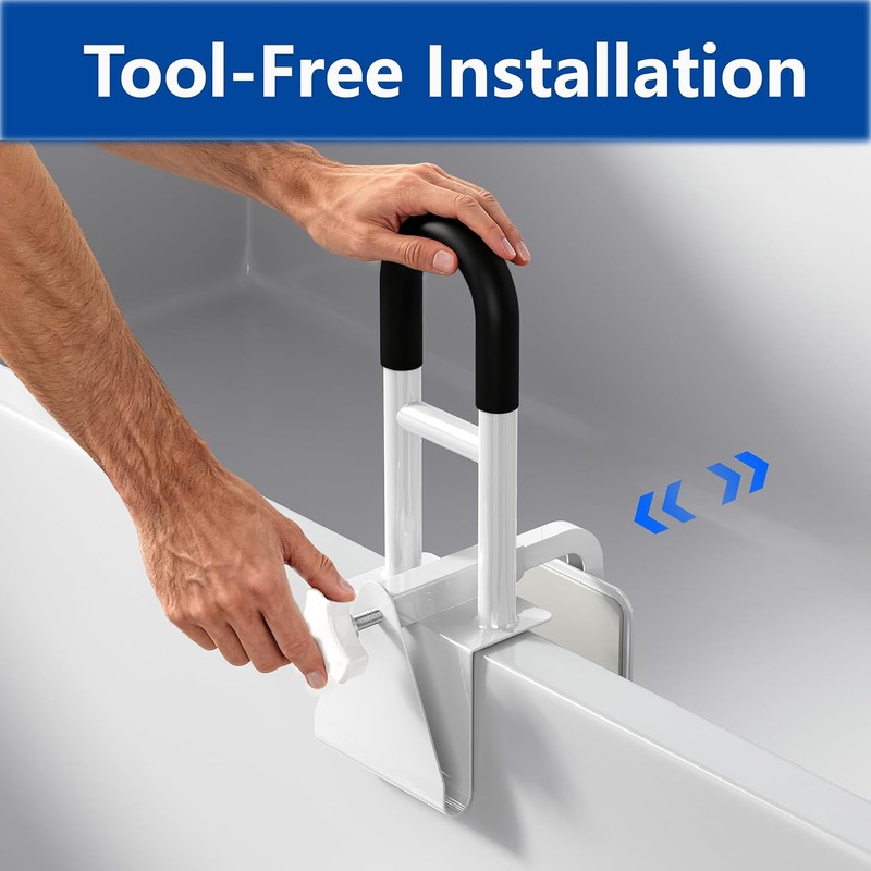 Bathtub Safety Rail, Bathtub Handle Grab Bar with Non-Slip Grip