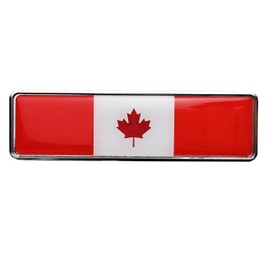 OnlyYou.X Canada Flag Emblem Canada Flag Badge 3D Decal Sticker Fit for Universal Cars 1 Piece CFX0012 Metal Chrome with Red