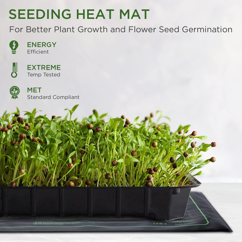 MET Certified 2 Pack Seedling Heat Mat, Seedfactor Adjustable Temperature