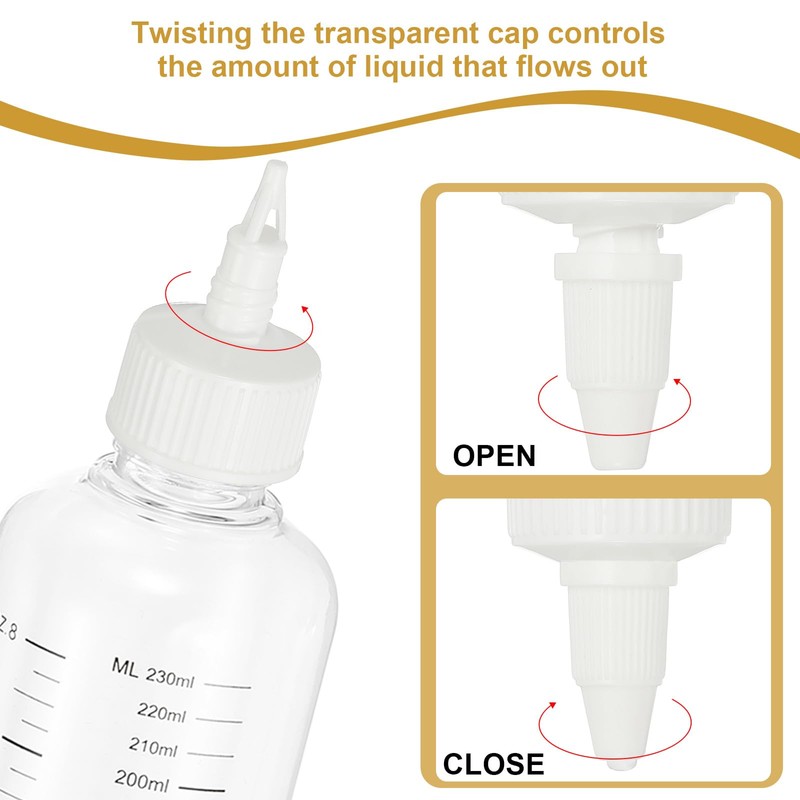 PATIKIL 230 Ml/8 oz Plastic Squeeze Bottles with White Twist