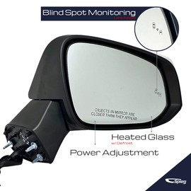 Spieg TO1321384 Passenger Side Mirror for 2019-2024 Toyota Rav4 | Right Side View Mirror Assembly Power Adjustment Heated Blind Spot Monitoring Turn Signal Light | Paint To Match White 8 Pins