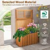 HAPPYGRILL Raised Garden Bed, Wooden Planter w/Trellis & Privacy Screen