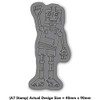 'Waving Robot' Rubber Stamp - Unmounted Design for Crafting &