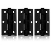 XFORT 3 Inch (75mm) Matt Black Ball Bearing Hinges, Steel