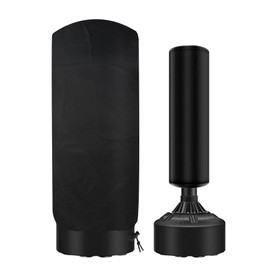 Klmnop Standing Punching Bag Cover, 58 Inch Freestanding Punching Bag with Drawstring, Waterproof Heavy Kick Boxing Bag Protective Cover for Indoor and Outdoor(Black)