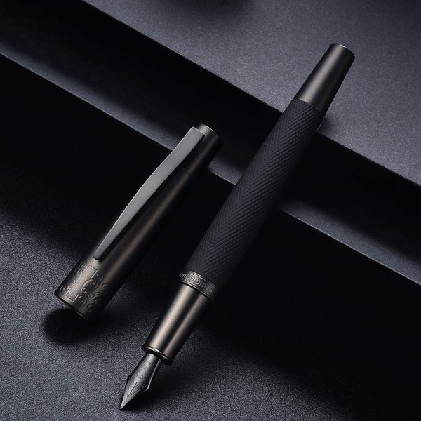 Gentleman Fountain Pen Black Nib Fine Point Metal Gift Box