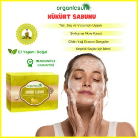 Organicsun Doğal Kükürt Sabunu 140 Gr x 2 Adet Tüm Cilt Tipleri İçin Antioksidan ve Hücre Yenileyici Etkili