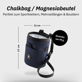 NORDKAMM Chalk Bag for Climbing and Bouldering, Chalk Bag Made of Robic Performance Nylon, Magnesia Bag