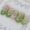 Green Mist Handmade Nail Tips - Oval / 그린 미스트