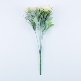 KMI Floral Greenery Stems - 11" Fake Wild Flower Bunch in Cream, Centerpiece Table Decorations, Wedding Decor, Vase Filler for Floral Arrangements, Artificial Plants & Fake Flowers, Spring Decor