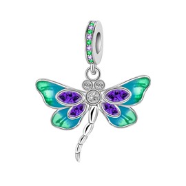 GOINEVA Dragonfly Charm 925 Sterling Silver Charm Fits Women's Charm Bracelet & Necklace Valentine's Day Mother's Day Jewelry Gifts for Women