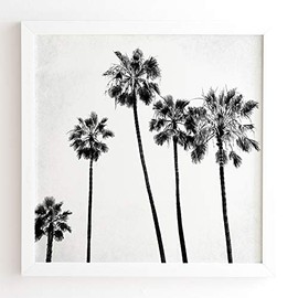 Deny Designs Bree Madden Basic White Framed Wall Art, 20" x 20", Five Palms