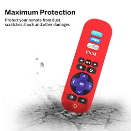 2 Pack Silicone Case for TCL Roku TV RC280 Remote, Protective Universal Replacement Lightweight Shockproof TCL Roku TV Remote Cover with Lanyard (Red+ Glowing Blue)