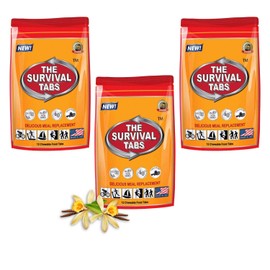 72 hours emergency preparedness food tablets 3x12 tabletsnone-GMO gluten-free 25 years shelf life (vanilla)
