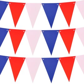 BCreativetolearn 150 Jubilee Bunting Flags With String - Make Your Own Bunting Decorations & Birthday Party Banners 21x14cm Triangle Flags 5000cm String