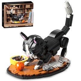 Xbert Tuxedo Cat Building Set for Adult - Animal Black Cat Building Kit, Collectible Animals Display Model for Home Office Decor,Creative Gift for Women Girls Ages 8-12(1200 PCS)