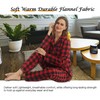 YUSHOW Womens Pyjamas Set Checked Flannel Lounge Wear Sets Long