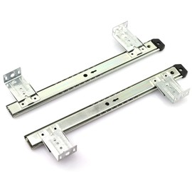 Lind Kitchen 1-Pair 14 inch / 350mm Keyboard Slide Super Smooth Mute Ball Bearing Pull Out Tray Adjustable Hanging Bracket Suspension Track Guide Rail Fold Telescopic Drawer Runners Silver