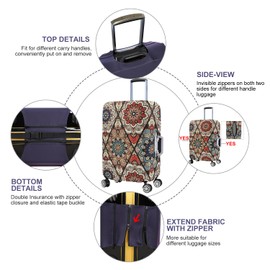 7-Mi Travel Trolley Case Cover Protector Suitcase Cover 29"-30" Trolley case Luggage Storage Covers for Men Women, Retro