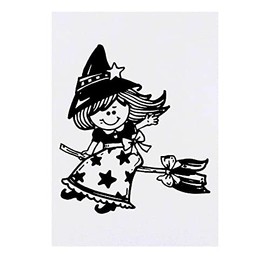 'Witch On Broomstick' Temporary Tattoo - Water Resistant, Skin-Safe, Non-Toxic Transfer (TO00052240)