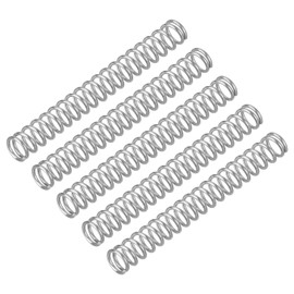 QUARKZMAN Pack of 5 Compression Springs, 0.8 x 6 x 50 mm, Compression Springs, Spring Springs, Coil Springs, Steel Springs, 304 Stainless Steel, Silver