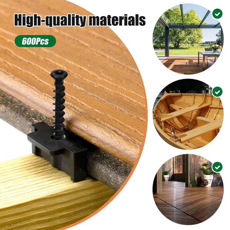 CNQLIS 600PCS Universal Nylon Clips Decking Fasteners for Installing Composite