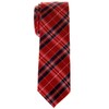 Retreez Stylish Plaid Checkered Woven Microfiber Skinny Tie - Red