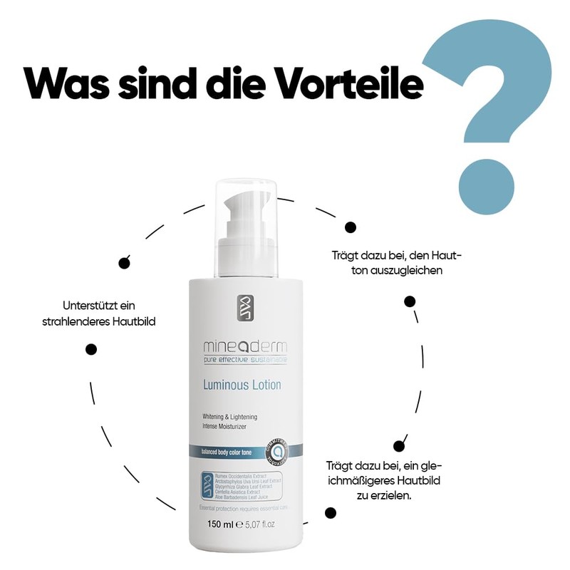Mineaderm Luminous Lotion – Aufhellende Feuchtigkeitslotion mit Rumex- & Süßholzwurzelextrakt