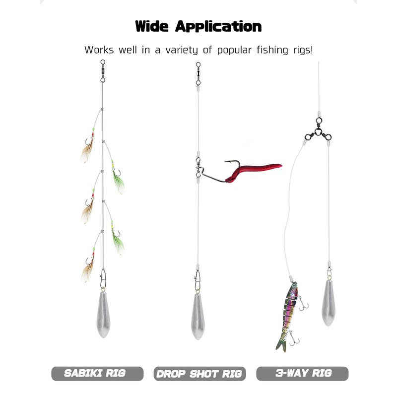 Atibin Drop Shot Fishing Weight Sinker Teardrop Saltwater Fishing Weights
