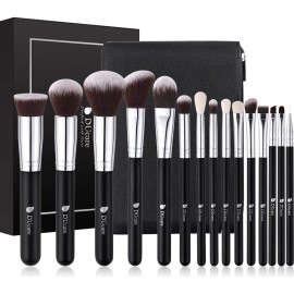 Ducare 15 Piezas 100% Brochas Para Maquillaje Color Negro