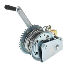 waltyotur Winch Hand Crank Winch 1200 lbs with 32ft Wire Cable Hook Fits Boat Trailer or ATV